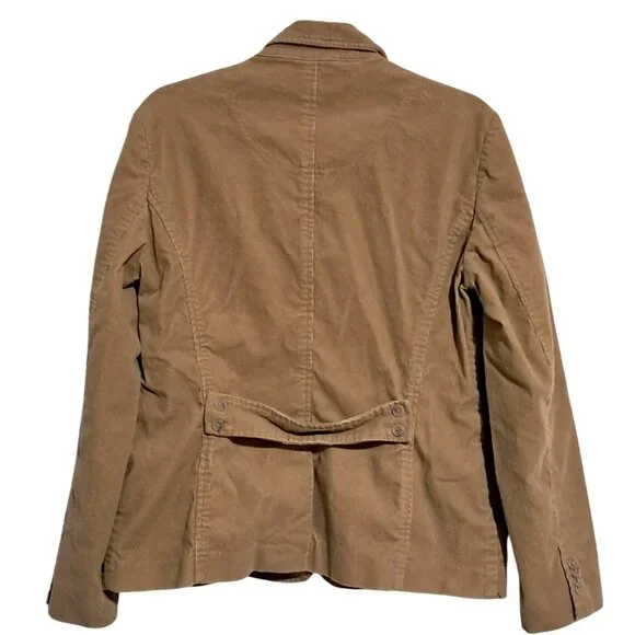 Y2K Lands End Corduroy Blazer Womens Size 12 Tan Jacket - Picture 4 of 13